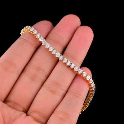 10k Yellow Gold Men 0.78CTW Natural Diamond Tennis Bracelet 7g 7In Armlet - Elite Jewelers - Bracelets