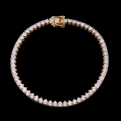 10k Yellow Gold Men 0.78CTW Natural Diamond Tennis Bracelet 7g 7In Armlet - Elite Jewelers - Bracelets
