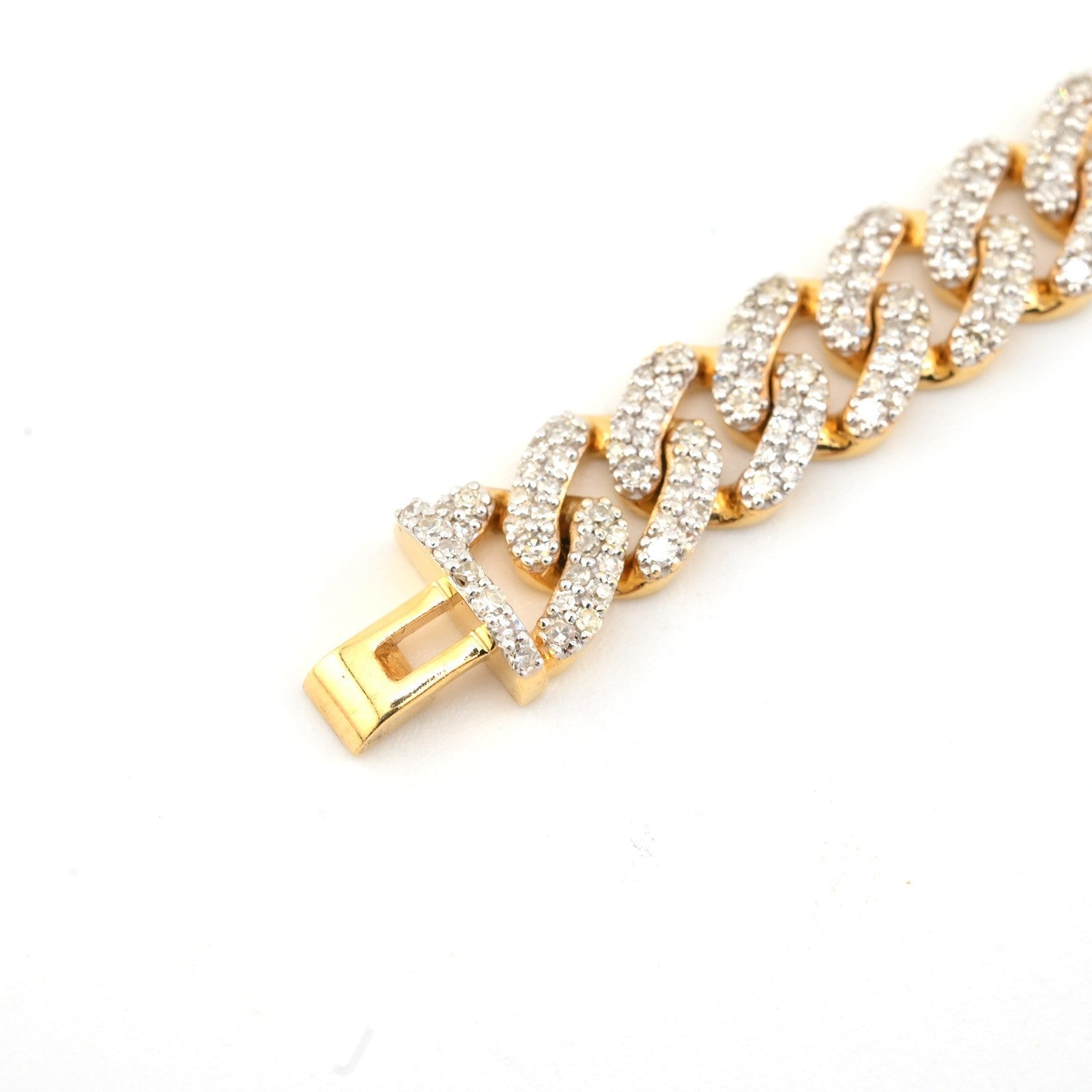 10k Yellow Gold Men 3.7CTW Natural Diamond Cuban Bracelet 16.4g 8 Inch Armlet - Elite Jewelers - Bracelets