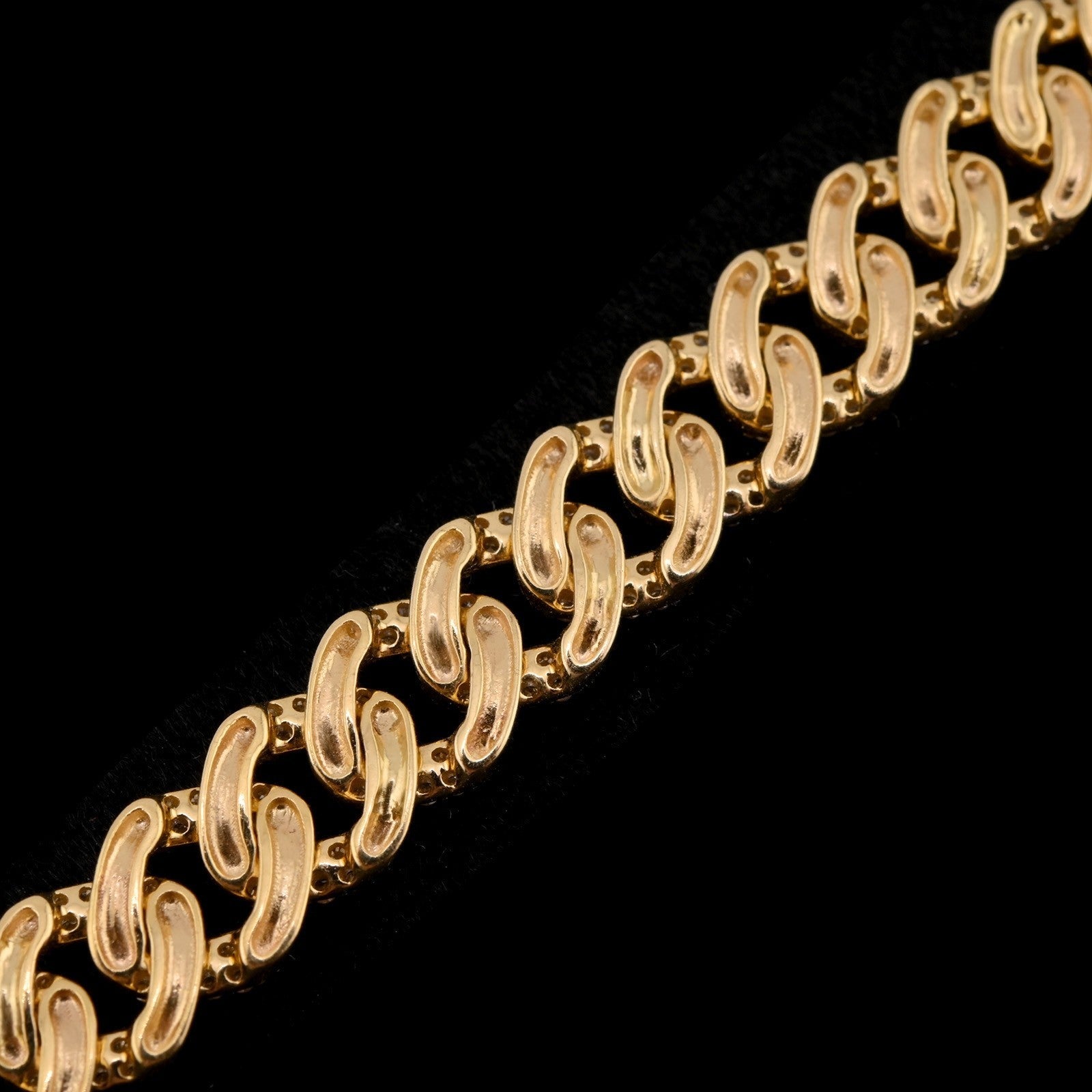 10k Yellow Gold Men 3.7CTW Natural Diamond Cuban Bracelet 16.4g 8 Inch Armlet - Elite Jewelers - Bracelets