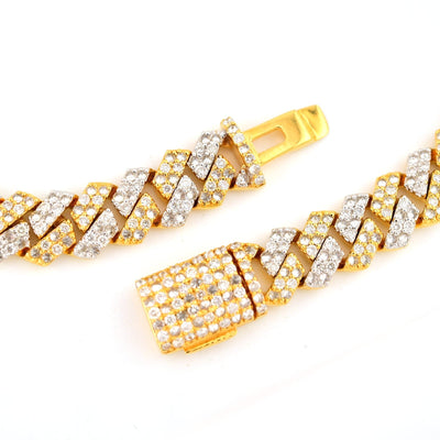 10k Yellow Gold Men 3.95CTW Natural Diamond Cuban Bracelet 18.9g 8 Inch Armlet - Elite Jewelers - Bracelets