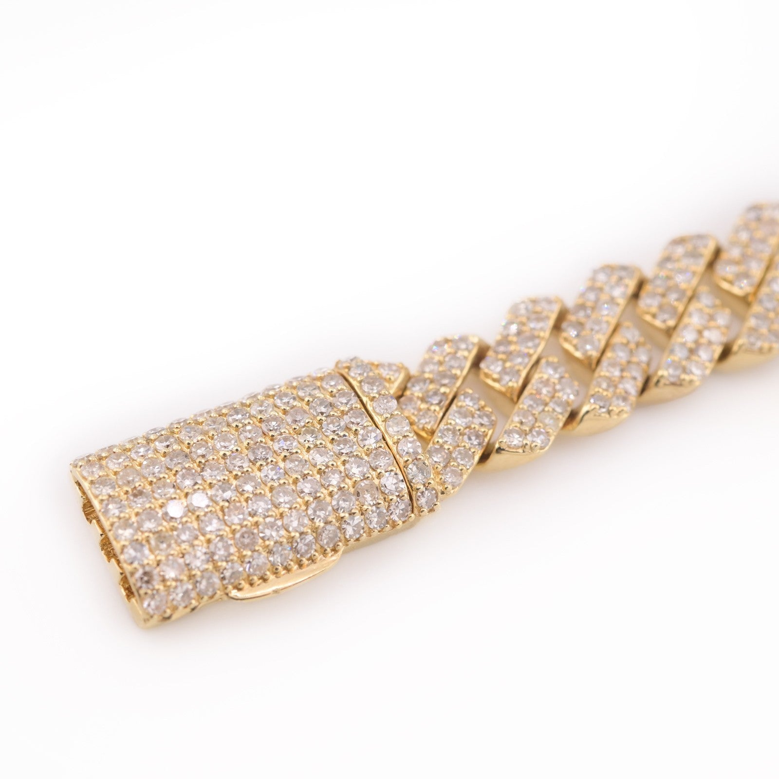 10k Yellow Gold Men 4.64CTW Natural Diamond Cuban Bracelet 17.4g 8.25In Armlet - Elite Jewelers - Bracelets