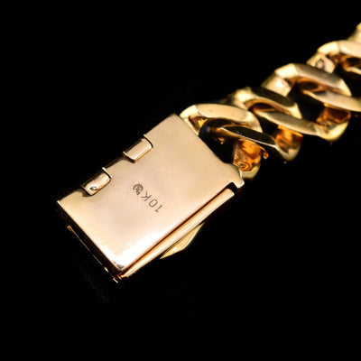 10k Yellow Gold Men 5.12CTW Natural Diamond Cuban Bracelet 38.1g 8 Inch Armlet - Elite Jewelers - Bracelets