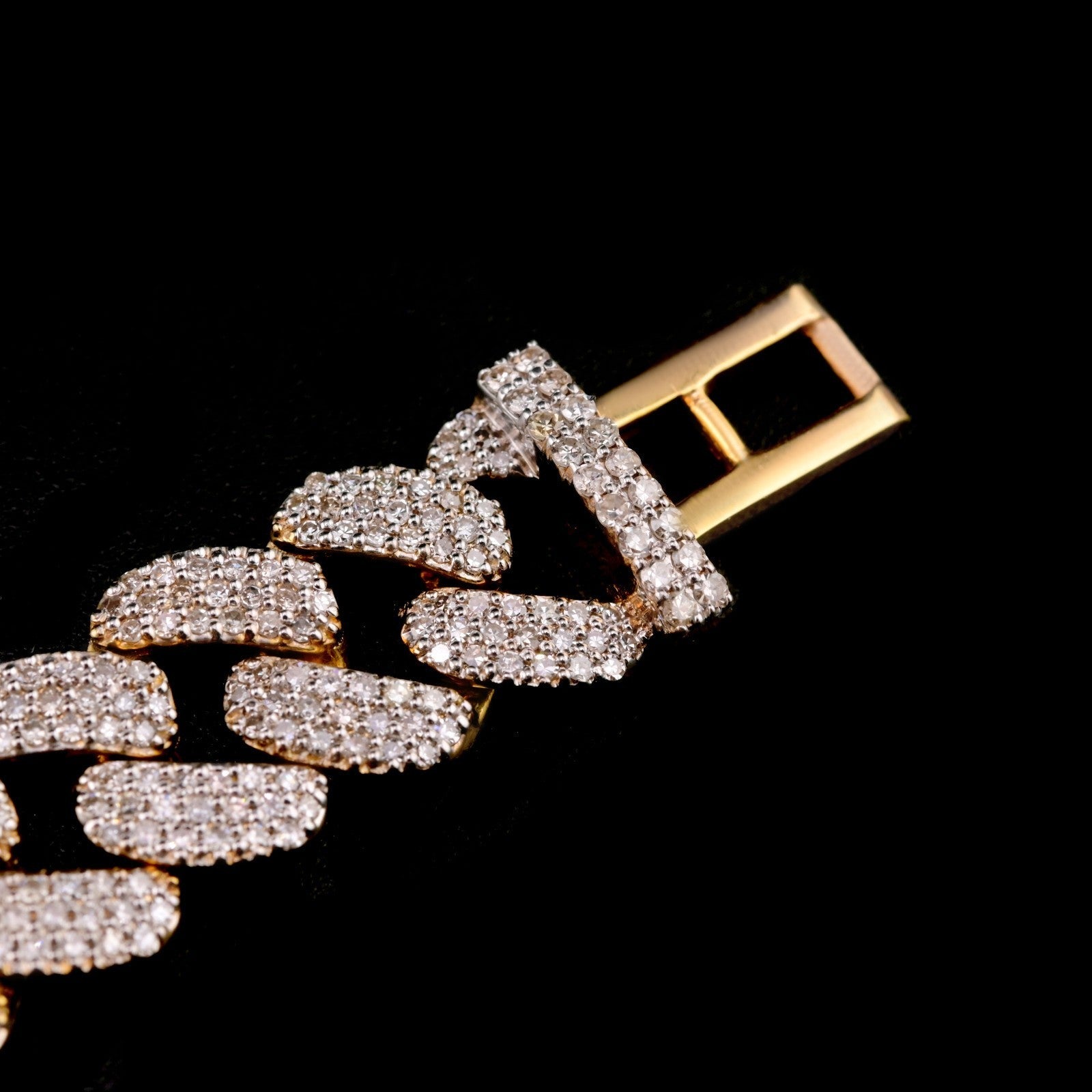 10k Yellow Gold Men 5.12CTW Natural Diamond Cuban Bracelet 38.1g 8 Inch Armlet - Elite Jewelers - Bracelets