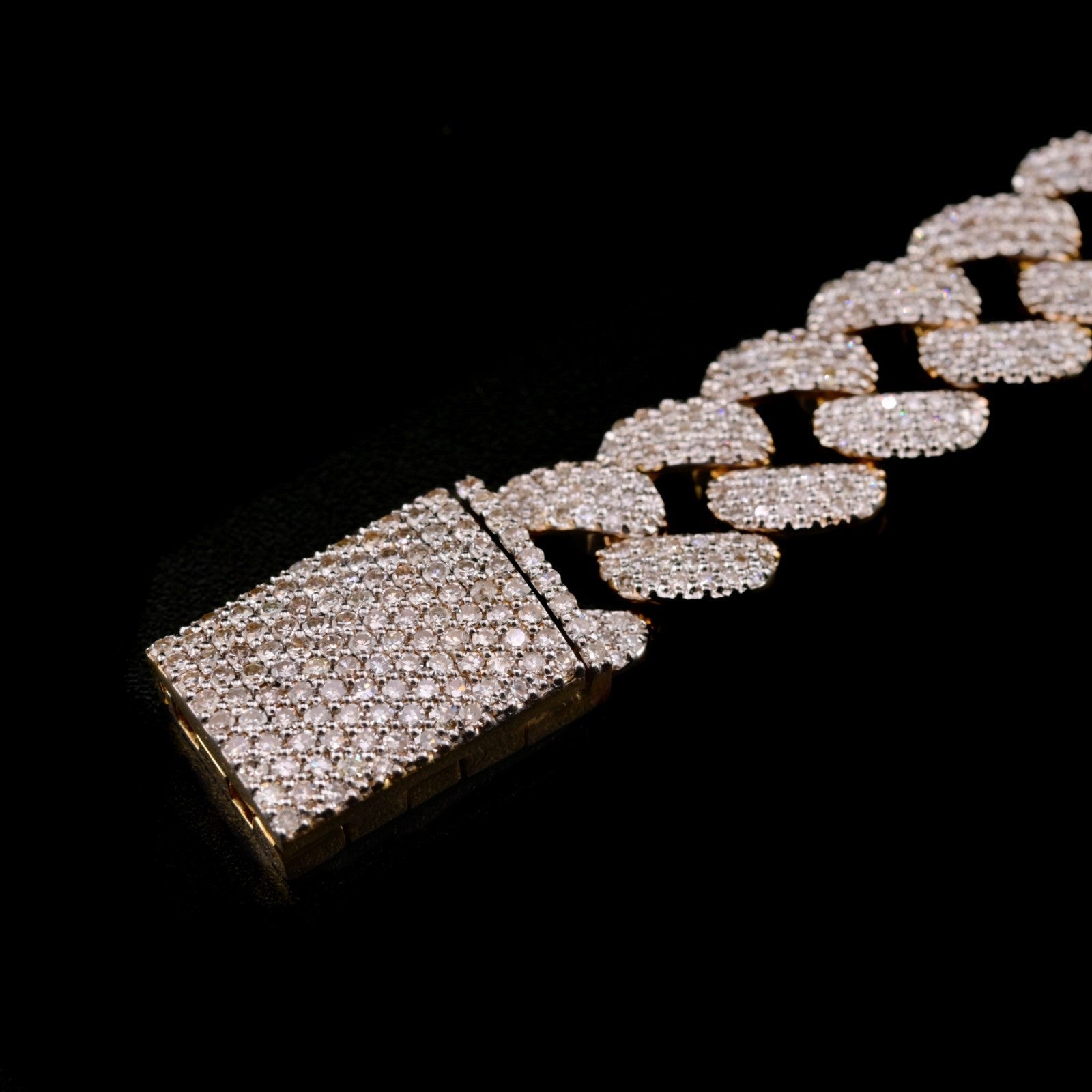 10k Yellow Gold Men 5.12CTW Natural Diamond Cuban Bracelet 38.1g 8 Inch Armlet - Elite Jewelers - Bracelets