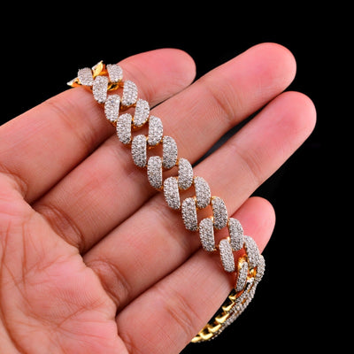 10k Yellow Gold Men 5.12CTW Natural Diamond Cuban Bracelet 38.1g 8 Inch Armlet - Elite Jewelers - Bracelets