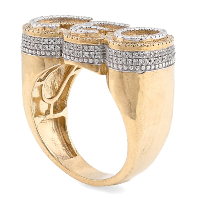 10K Yellow Gold Men "CEO" 0.82CT Natural Diamond Custom Ring - Elite Jewelers - Rings