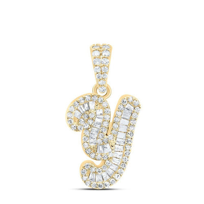10k Yellow Gold Mens 0.35 CTW Natural Diamond Initial "Y" Charm 1.39g Pendant - Elite Jewelers - Charms & Pendants