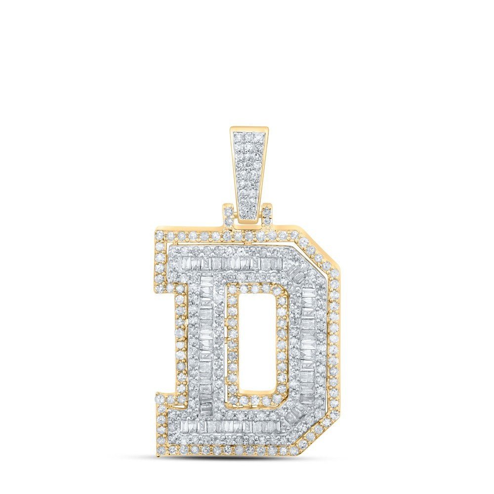 10k Yellow Gold Mens 1.01 CTW Natural Diamond Initial "D" Charm 3.97g Pendant - Elite Jewelers - Charms & Pendants