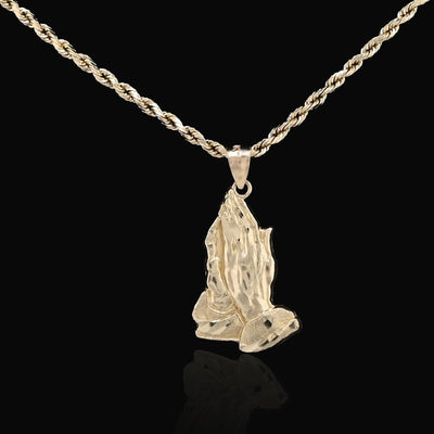 10k Yellow Gold Mens Womens Praying Hands Pendant Religious 1.6g Charm - Elite Jewelers - Charms & Pendants