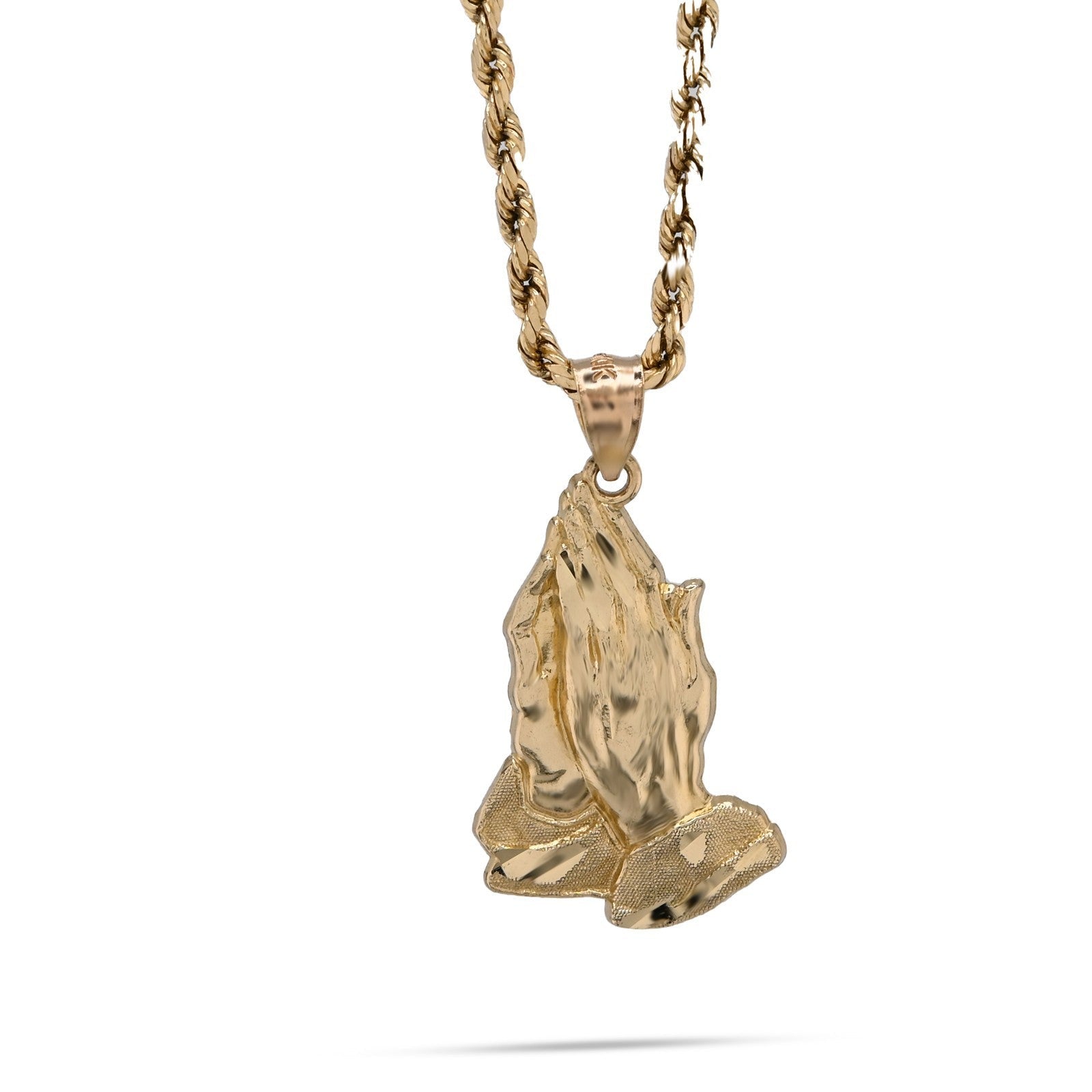 10k Yellow Gold Mens Womens Praying Hands Pendant Religious 1.6g Charm - Elite Jewelers - Charms & Pendants