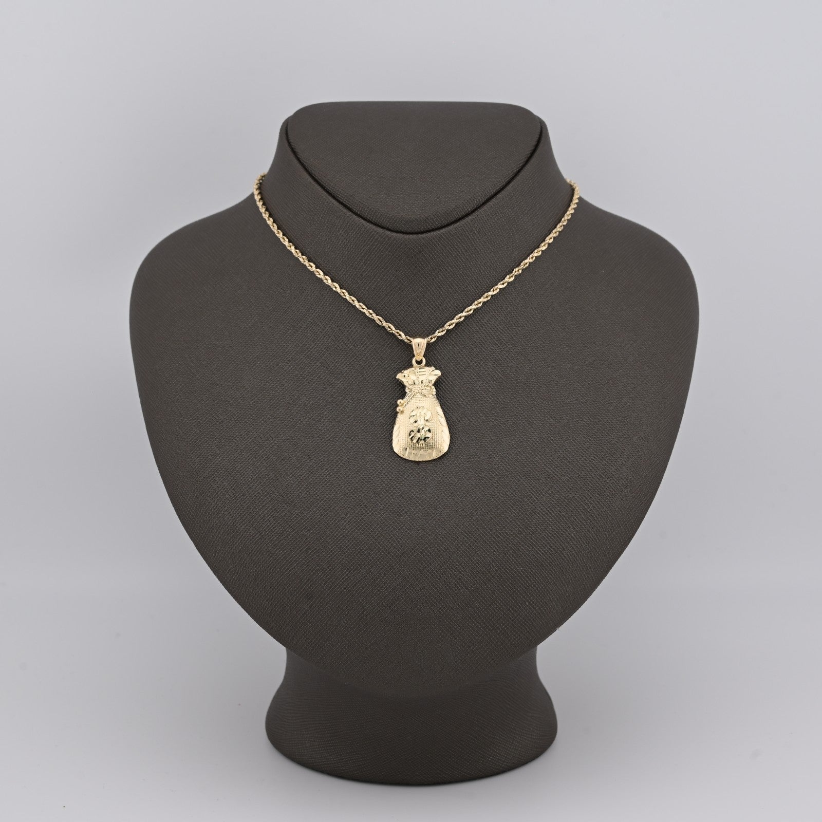 10k Yellow Gold Money Pouch Dollar Symbol Pendant 2.8g Classic Charm - Elite Jewelers - Charms & Pendants