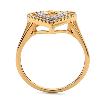 10K Yellow Gold Natural Diamond 0.23CT Infinity Heart Shape Women Ring - Elite Jewelers - Rings