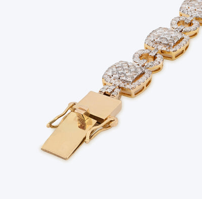10K Yellow Gold Natural Diamond 7.4CT Round10MM Tennis Bracelet 8" Men Women 21.5g - Elite Jewelers - Bracelets