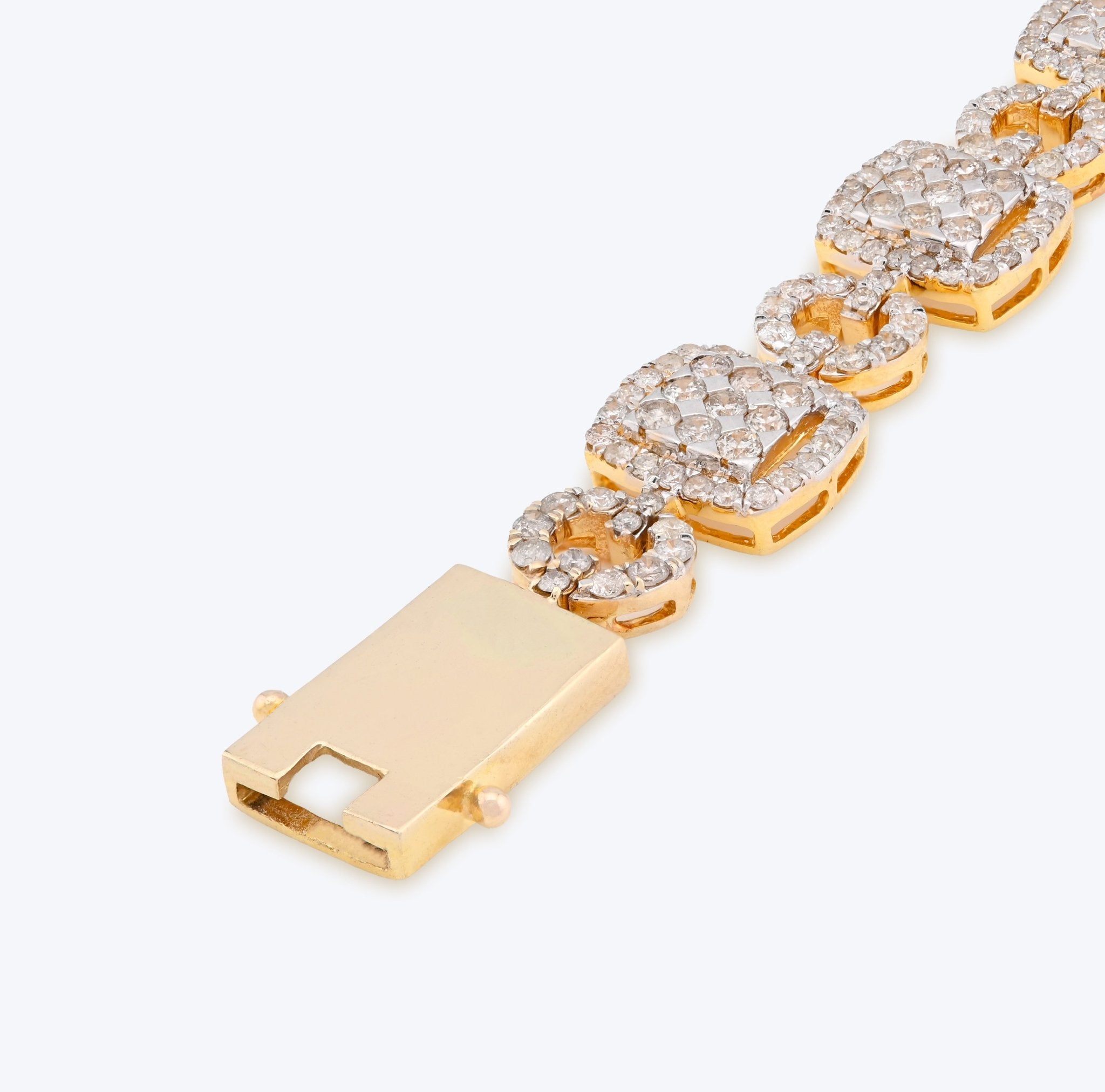 10K Yellow Gold Natural Diamond 7.4CT Round10MM Tennis Bracelet 8" Men Women 21.5g - Elite Jewelers - Bracelets
