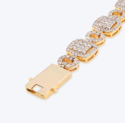 10K Yellow Gold Natural Diamond 7.4CT Round10MM Tennis Bracelet 8" Men Women 21.5g - Elite Jewelers - Bracelets