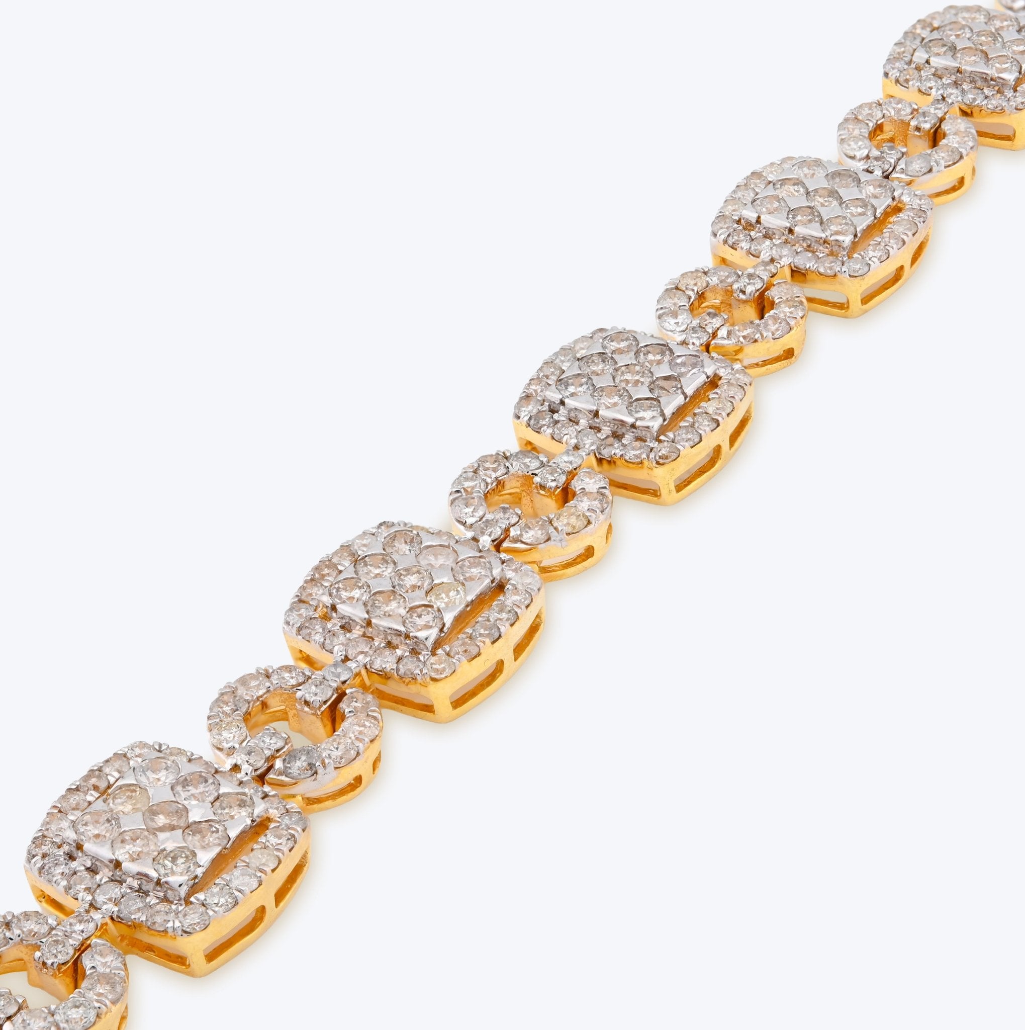 10K Yellow Gold Natural Diamond 7.4CT Round10MM Tennis Bracelet 8" Men Women 21.5g - Elite Jewelers - Bracelets