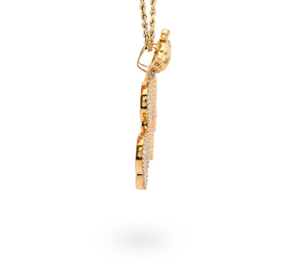 10K Yellow Gold "One & Only" Lion Bail 2.87CT Natural Diamond Men Women Pendant Charm - Elite Jewelers - Charms & Pendants