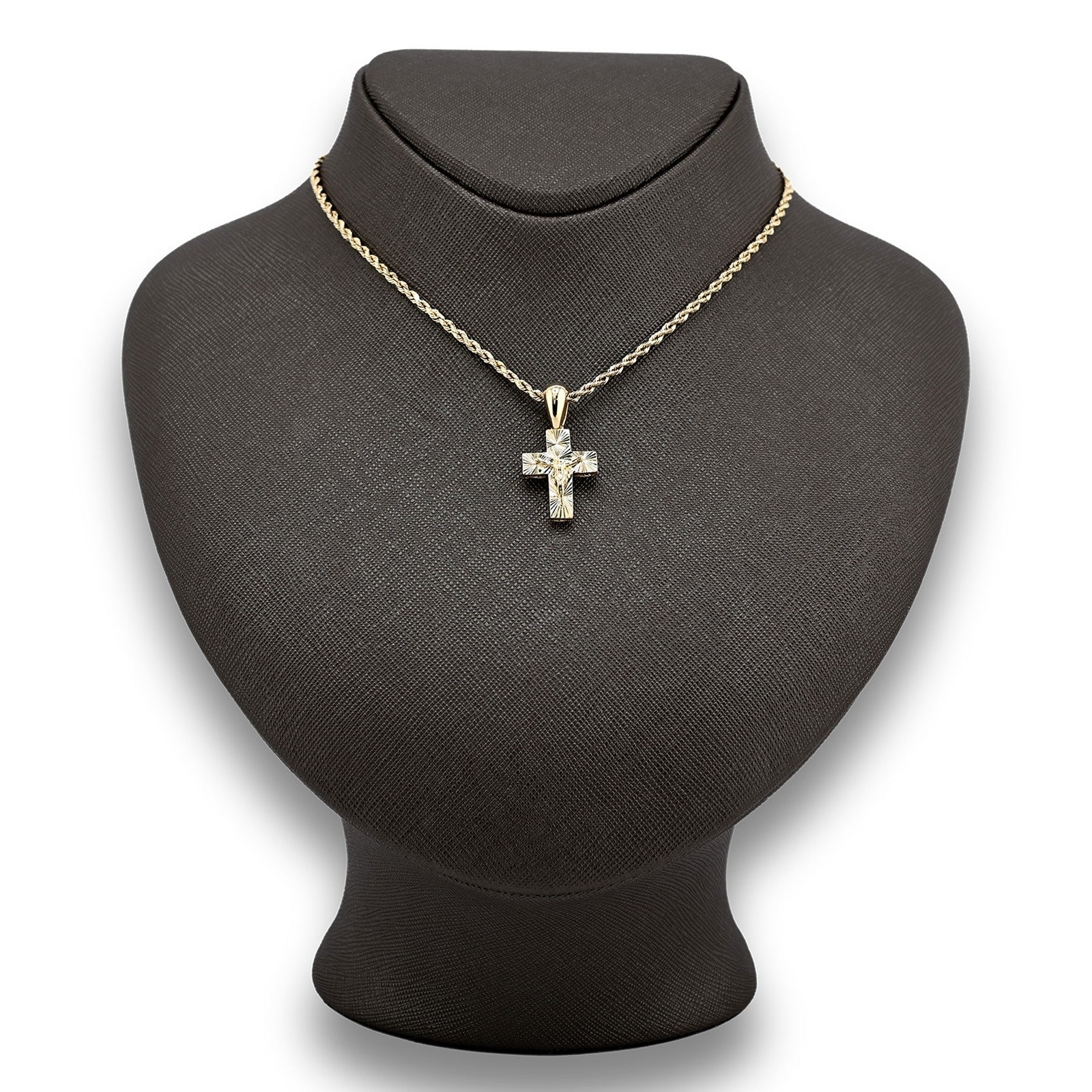 10k Yellow Gold Religious Crucifix Cross Pendant 1.5g Unisex Adults Charm - Elite Jewelers - Charms & Pendants
