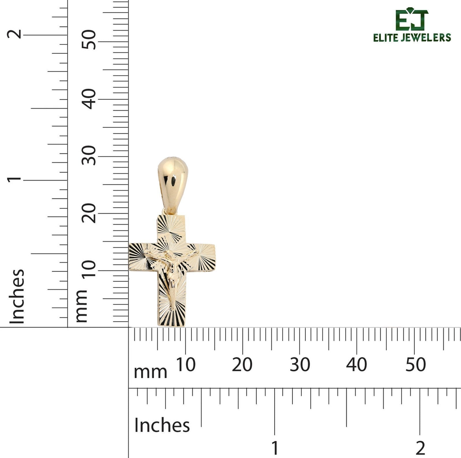 10k Yellow Gold Religious Crucifix Cross Pendant 1.5g Unisex Adults Charm - Elite Jewelers - Charms & Pendants