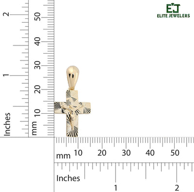 10k Yellow Gold Religious Crucifix Cross Pendant 1.5g Unisex Adults Charm - Elite Jewelers - Charms & Pendants