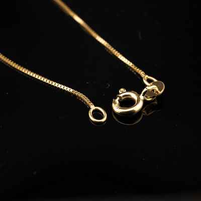 10k Yellow Gold Religious Nugget Cross Charm Pendant Yellow Gold Box Chain Set - Elite Jewelers - Charms & Pendants