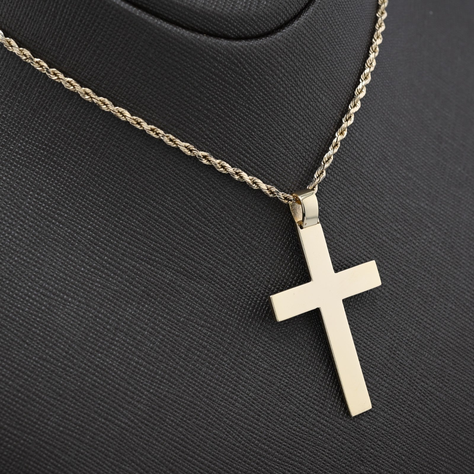 10k Yellow Gold Religious Plain Cross Pendant 5.5g Charm For Mens Womens - Elite Jewelers - Charms & Pendants