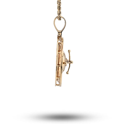 10K Yellow Gold Roulette Casino 0.55CT Natural Diamond Pendant Men Custom Charm - Elite Jewelers - Charms & Pendants