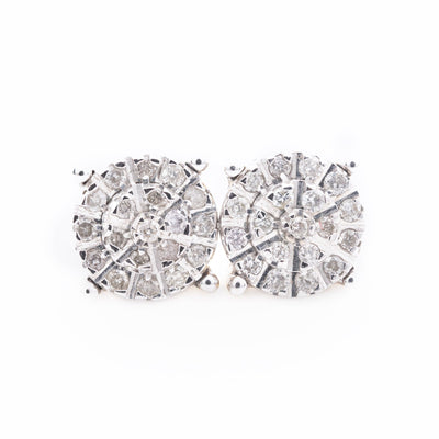 10k Yellow Gold Round Cluster 0.19CT Natural Diamond Stud Earrings - Elite Jewelers - Earrings