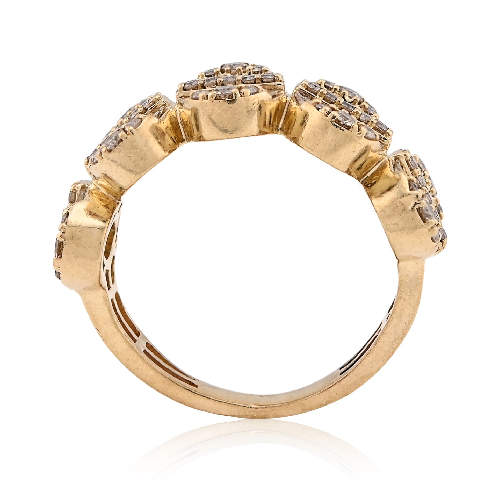 10K Yellow Gold Round/Baguette 2.50CT Oval Link Natural Diamond Men Pinky Ring - Elite Jewelers - Rings