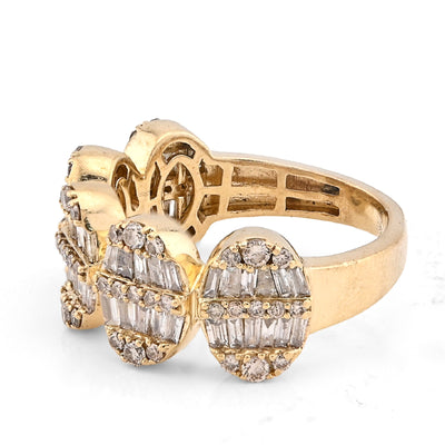 10K Yellow Gold Round/Baguette 2.50CT Oval Link Natural Diamond Men Pinky Ring - Elite Jewelers - Rings