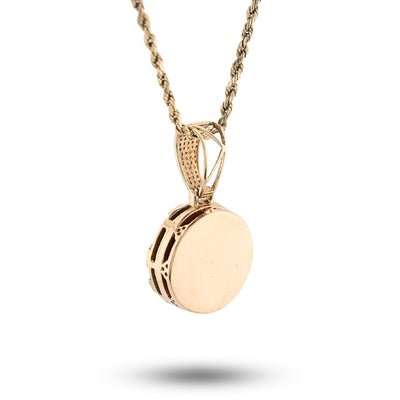 10K Yellow Gold Round/Baguette Natural Diamond Basket Ball Men Charm Pendant 34.8MM 14.8g - Elite Jewelers - Charms & Pendants