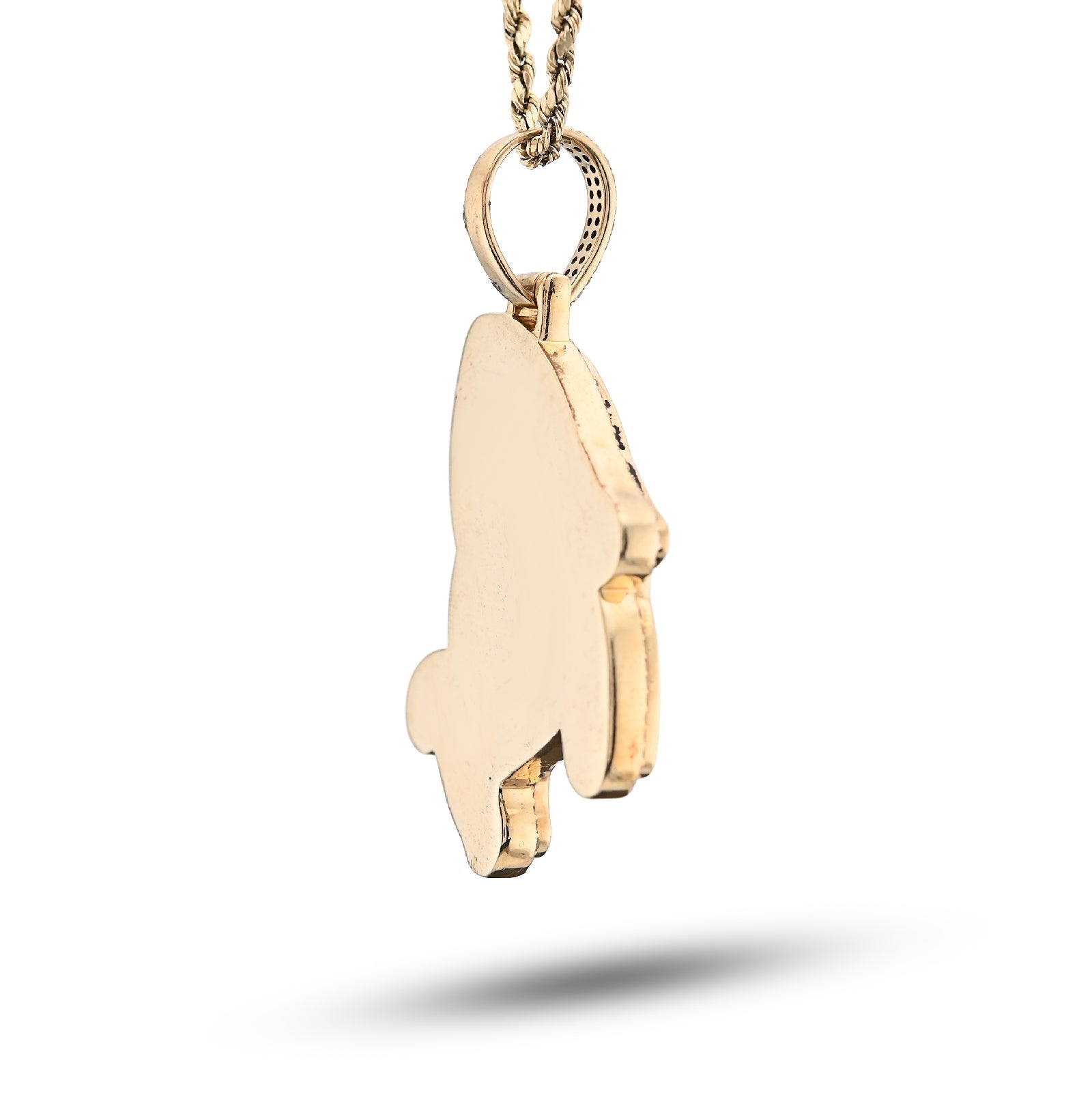 10K Yellow Gold Shark Pendant Natural Diamond Men Pendant 2CT Women Charm 15.8g - Elite Jewelers - Charms & Pendants