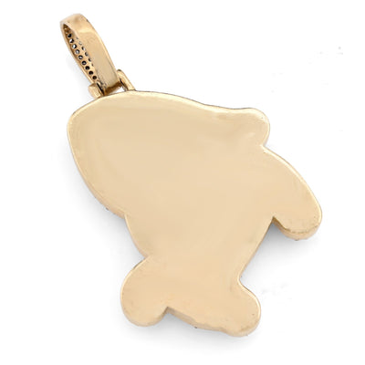 10K Yellow Gold Shark Pendant Natural Diamond Men Pendant 2CT Women Charm 15.8g - Elite Jewelers - Charms & Pendants