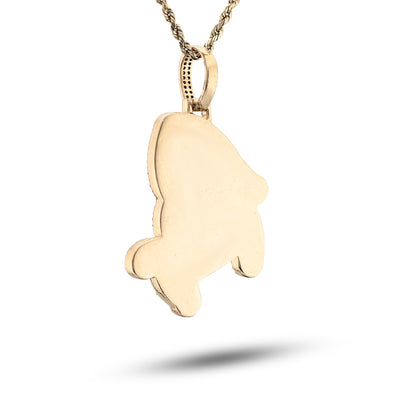 10K Yellow Gold Shark Pendant Natural Diamond Men Pendant 2CT Women Charm 15.8g - Elite Jewelers - Charms & Pendants