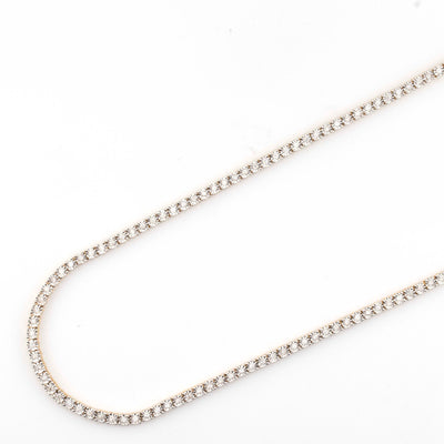10k Yellow Gold Tennis Chain with Natural Diamonds 18 Inches 3MM - Elite Jewelers - Necklaces & Chains