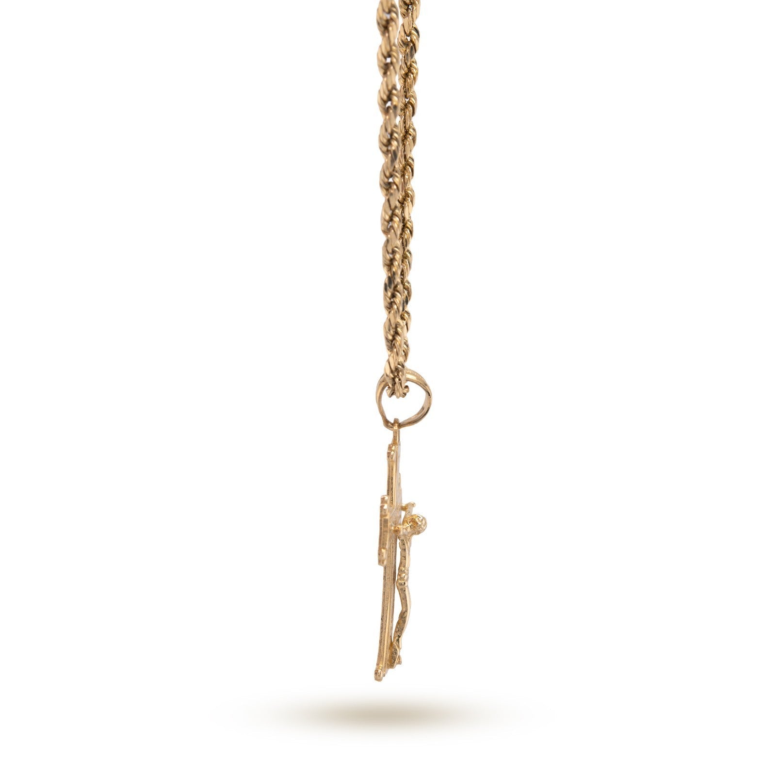 10k Yellow Gold Textured Unisex Cross Crucifix Pendant Religious 1.7g Charm - Elite Jewelers - Charms & Pendants