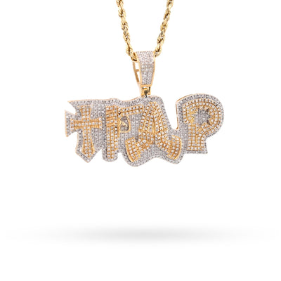 10K Yellow Gold "TRAP" Cross Gun Custom Pendant 1.98CT Natural Diamond Charm - Elite Jewelers - Charms & Pendants