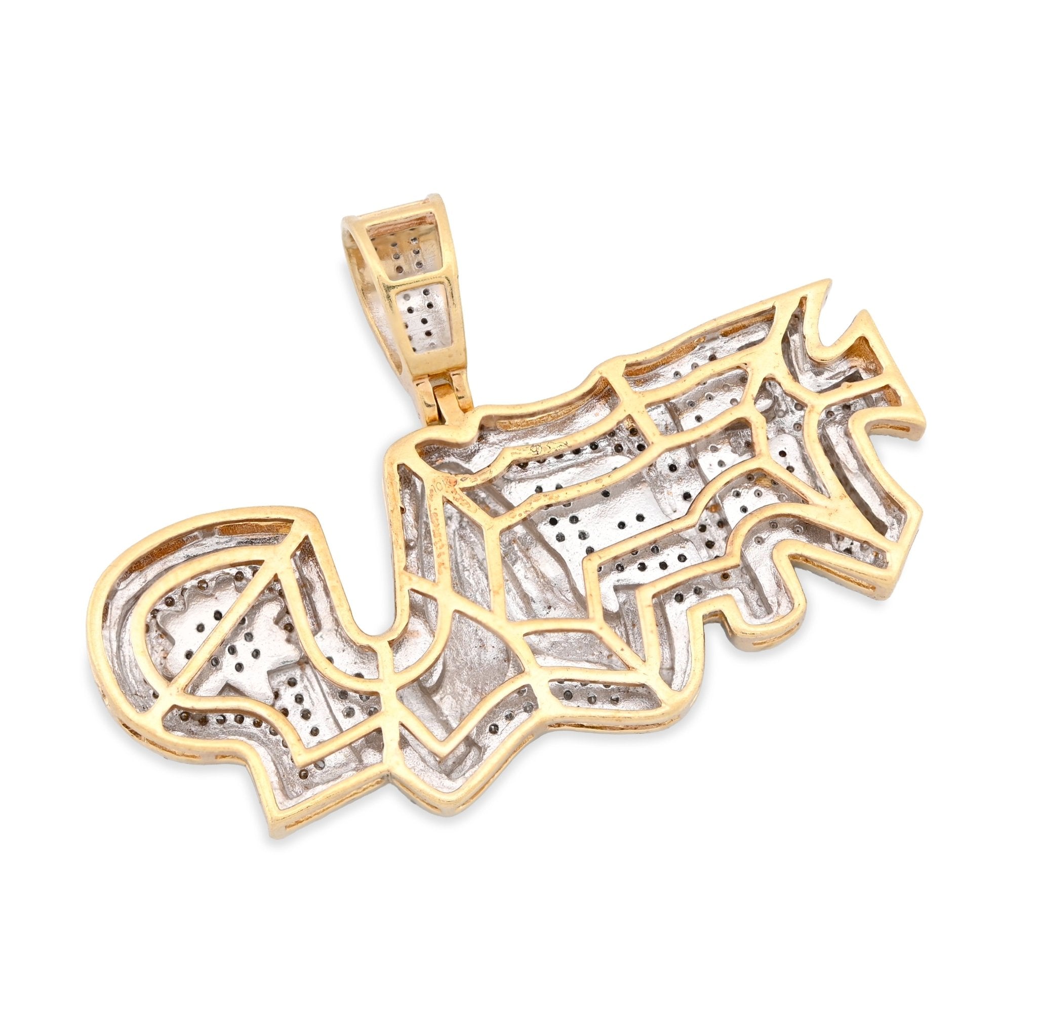 10K Yellow Gold "TRAP" Cross Gun Custom Pendant 1.98CT Natural Diamond Charm - Elite Jewelers - Charms & Pendants
