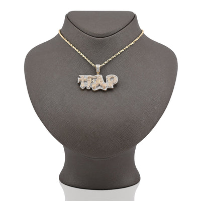 10K Yellow Gold "TRAP" Cross Gun Custom Pendant 1.98CT Natural Diamond Charm - Elite Jewelers - Charms & Pendants
