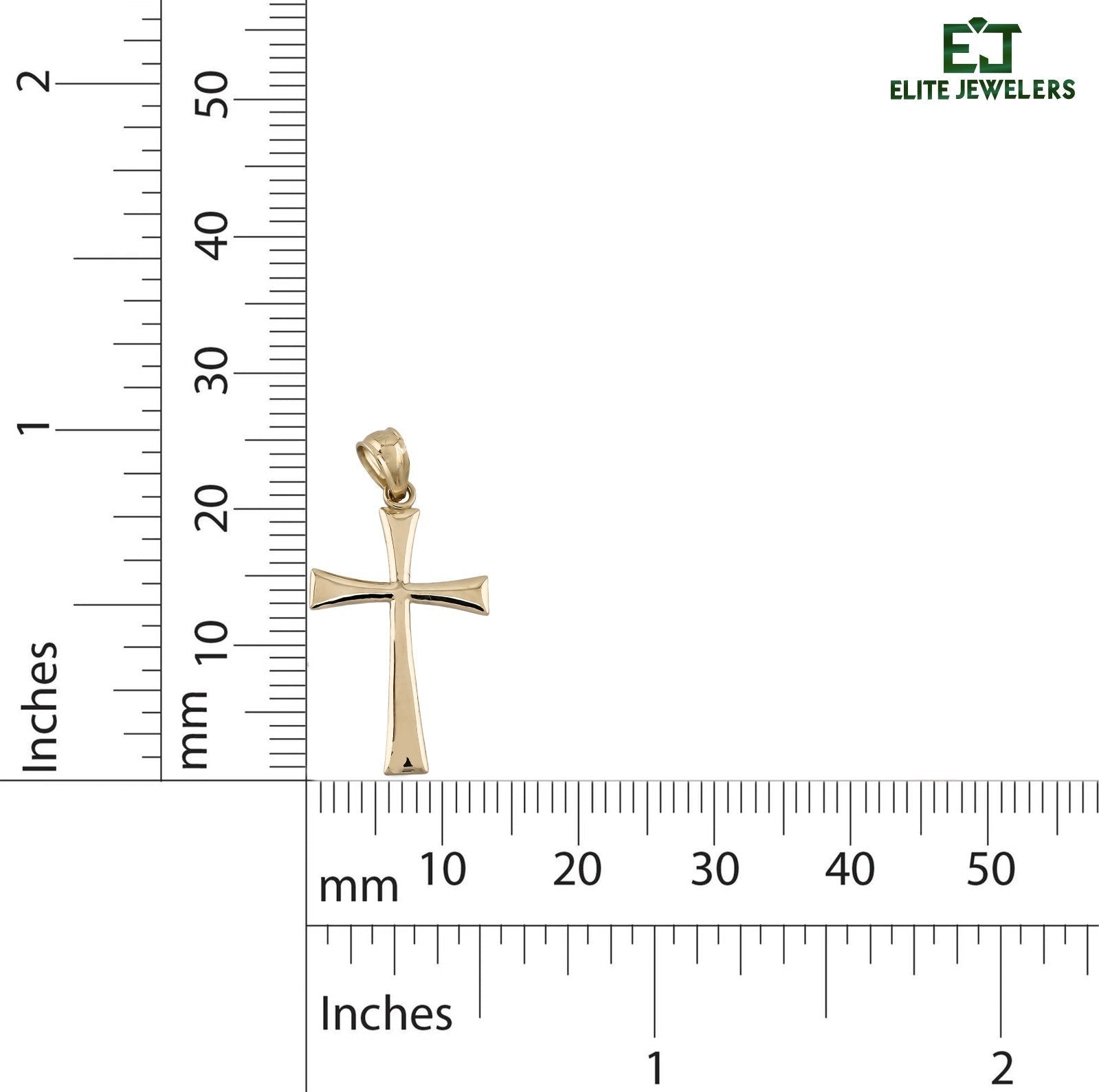10k Yellow Gold Unisex Adults Cross Pendant Religious 0.5g Charm - Elite Jewelers - Charms & Pendants
