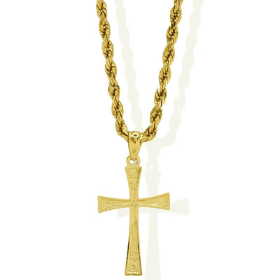 10k Yellow Gold Unisex Adults Cross Pendant Religious 0.5g Charm - Elite Jewelers - Charms & Pendants