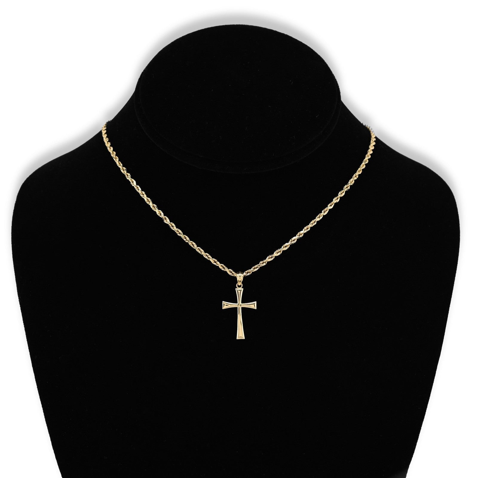 10k Yellow Gold Unisex Adults Cross Pendant Religious 0.5g Charm - Elite Jewelers - Charms & Pendants