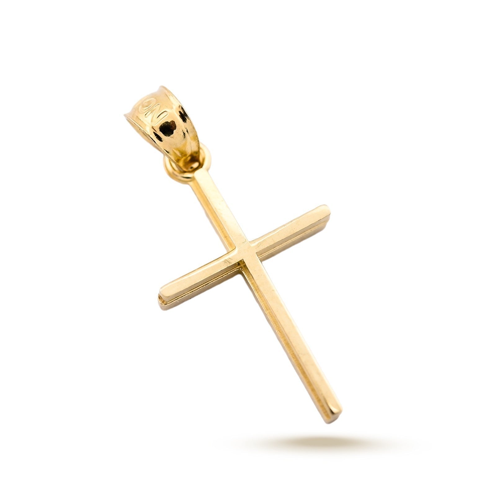 10k Yellow Gold Unisex Adults Cross Pendant Religious 0.6g Charm - Elite Jewelers - Charms & Pendants