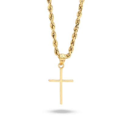 10k Yellow Gold Unisex Adults Cross Pendant Religious 0.6g Charm - Elite Jewelers - Charms & Pendants