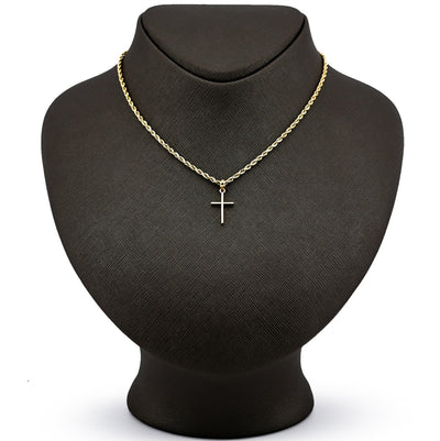 10k Yellow Gold Unisex Adults Cross Pendant Religious 0.6g Charm - Elite Jewelers - Charms & Pendants