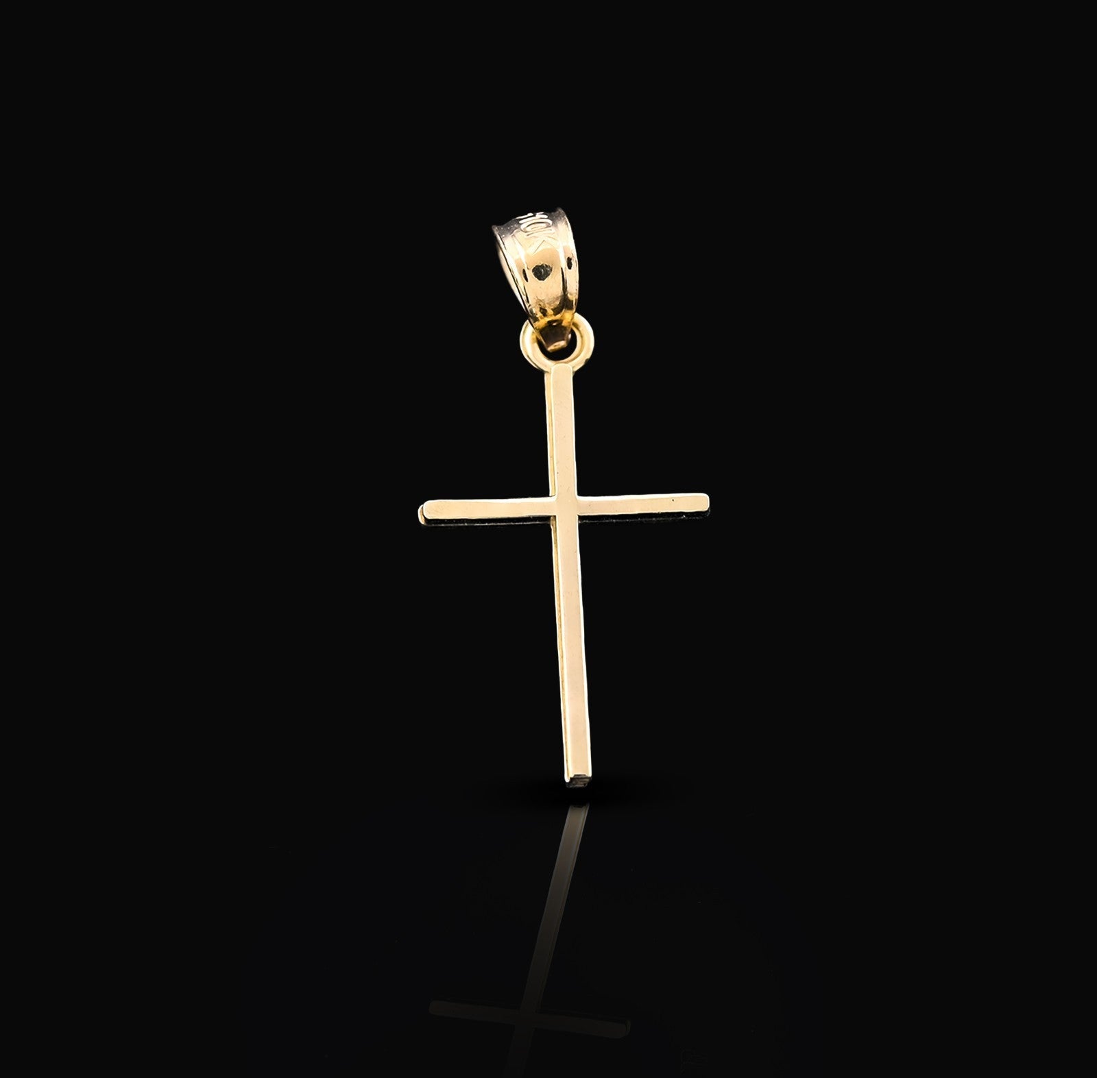 10k Yellow Gold Unisex Adults Cross Pendant Religious 0.6g Charm - Elite Jewelers - Charms & Pendants
