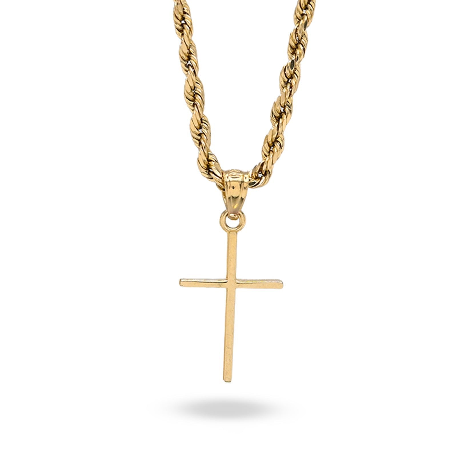 10k Yellow Gold Unisex Adults Cross Pendant Religious 0.6g Charm - Elite Jewelers - Charms & Pendants