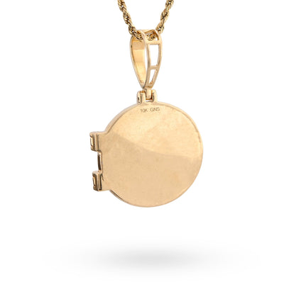 10K Yellow Gold Vault Door Memory Picture Pendant 0.6CT Natural Diamond Men Women Charm - Elite Jewelers - Charms & Pendants