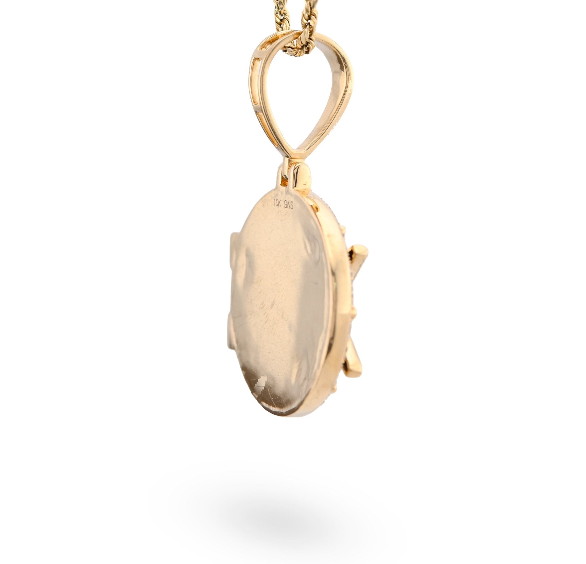 10K Yellow Gold Vault Door Memory Picture Pendant 0.6CT Natural Diamond Men Women Charm - Elite Jewelers - Charms & Pendants
